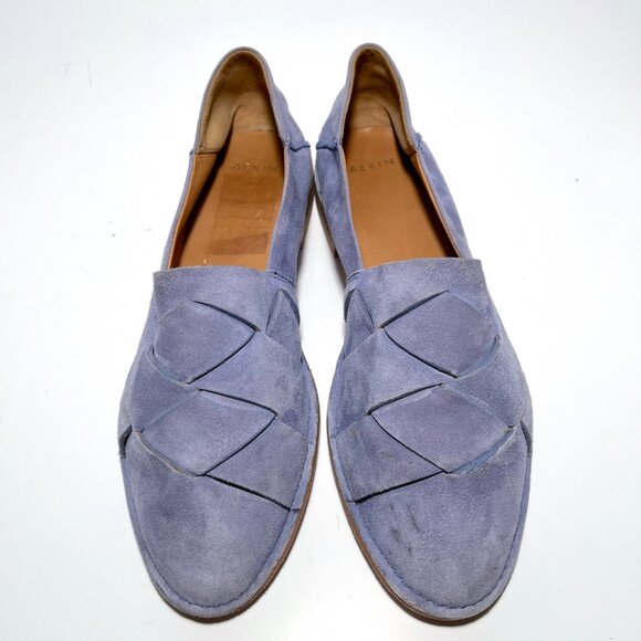 Aerin Hawley Suede Slip On Woven Loafers - Picture 10 of 11